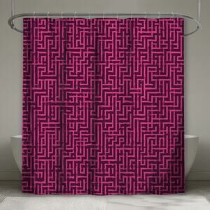 Pink Maze Pattern Shower Curtains